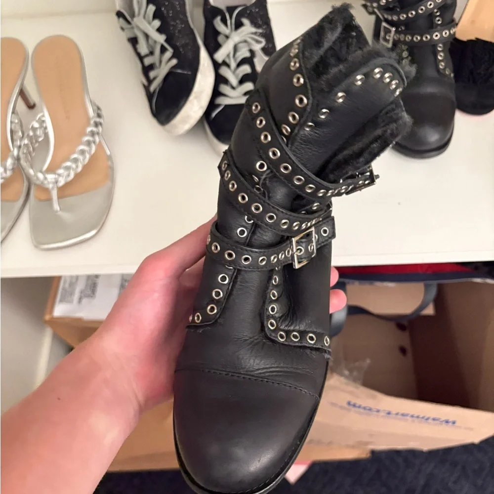 Black Leather Ankle Boots Jimmy Choo - Picture 3 of 5